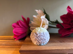 Vela bola flores (p)