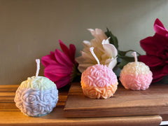 Vela bola flores (p)